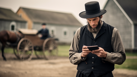 Amish being addicted to technology is a strange sight 
